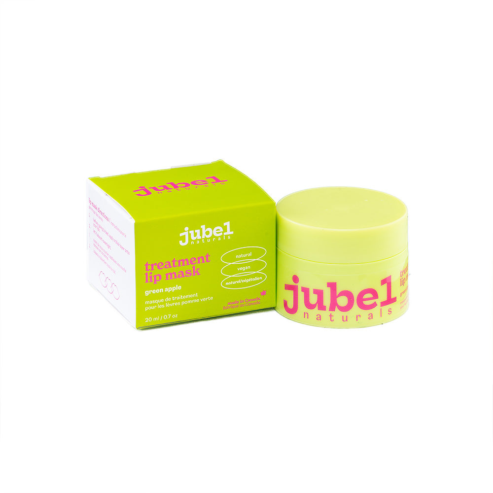 Jubel Naturals Green Apple Lip Mask 20ml Jar along with the box.