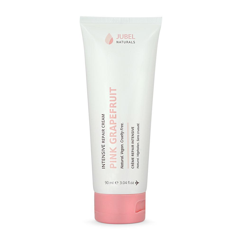 Tube of Jubel Naturals Pink Grapefruit intensive repair cream. Natural, Vegan and made in Canada.