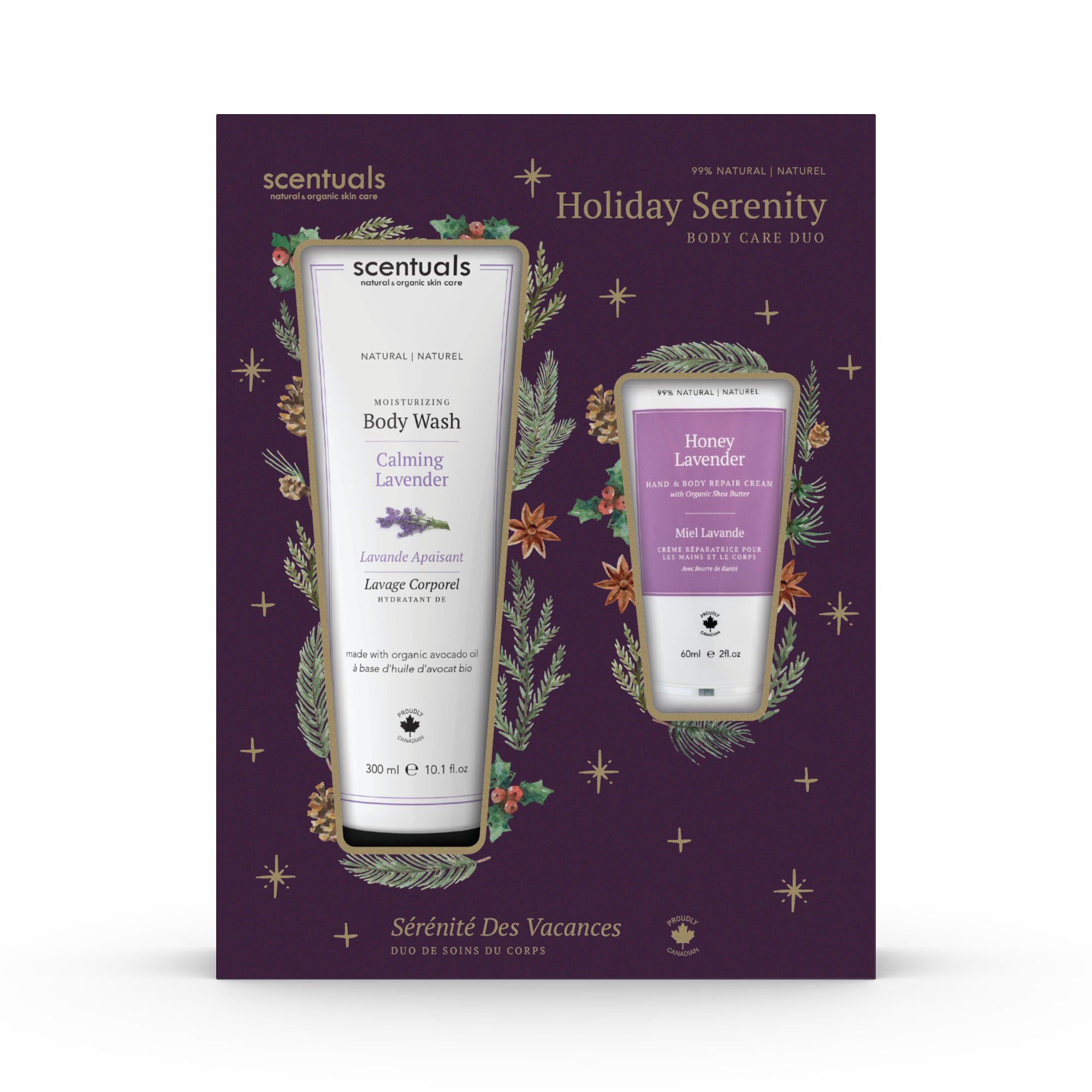 Holiday Serenity  Body Care Duo (Honey Lavender Body Wash &  Hand Repair Cream)