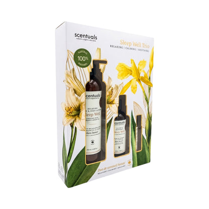 Scentuals Sleep Well Trio set that relaxes, calms, and soothes.
